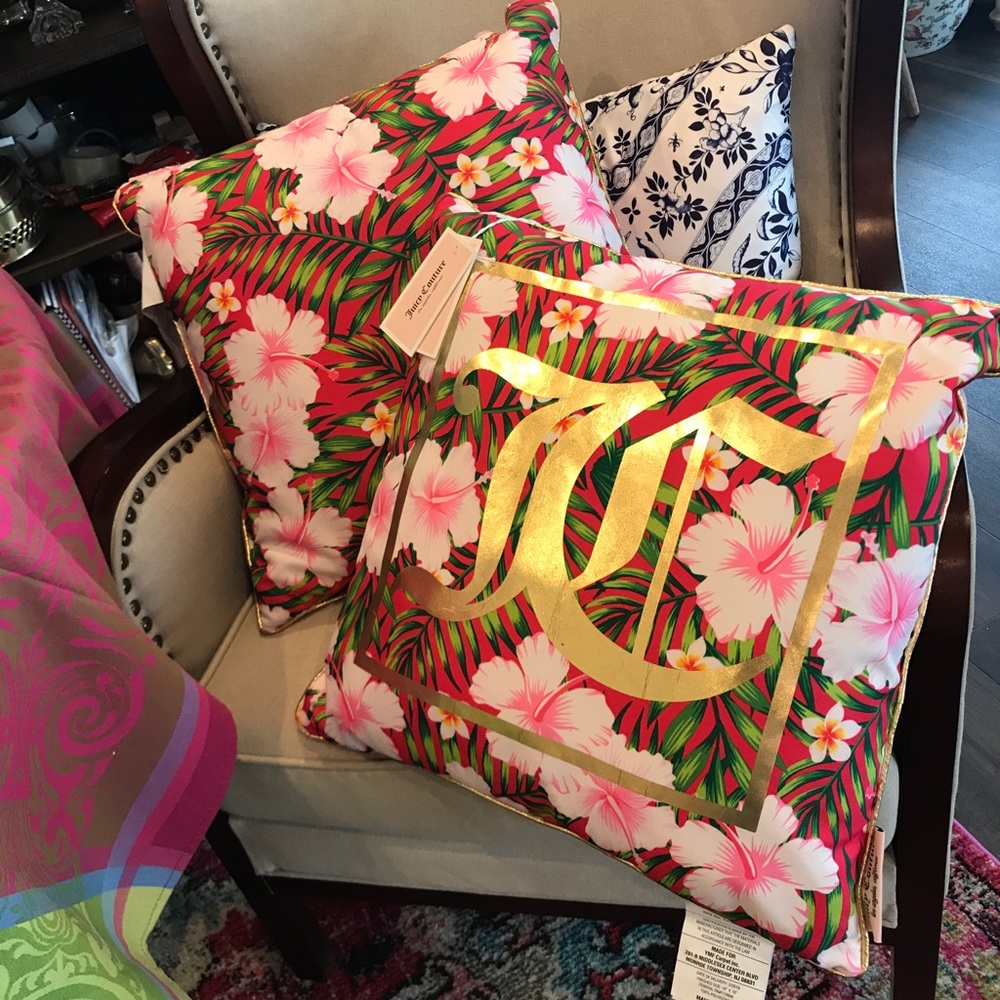 Pair of juicy couture indoor outdoor pillows